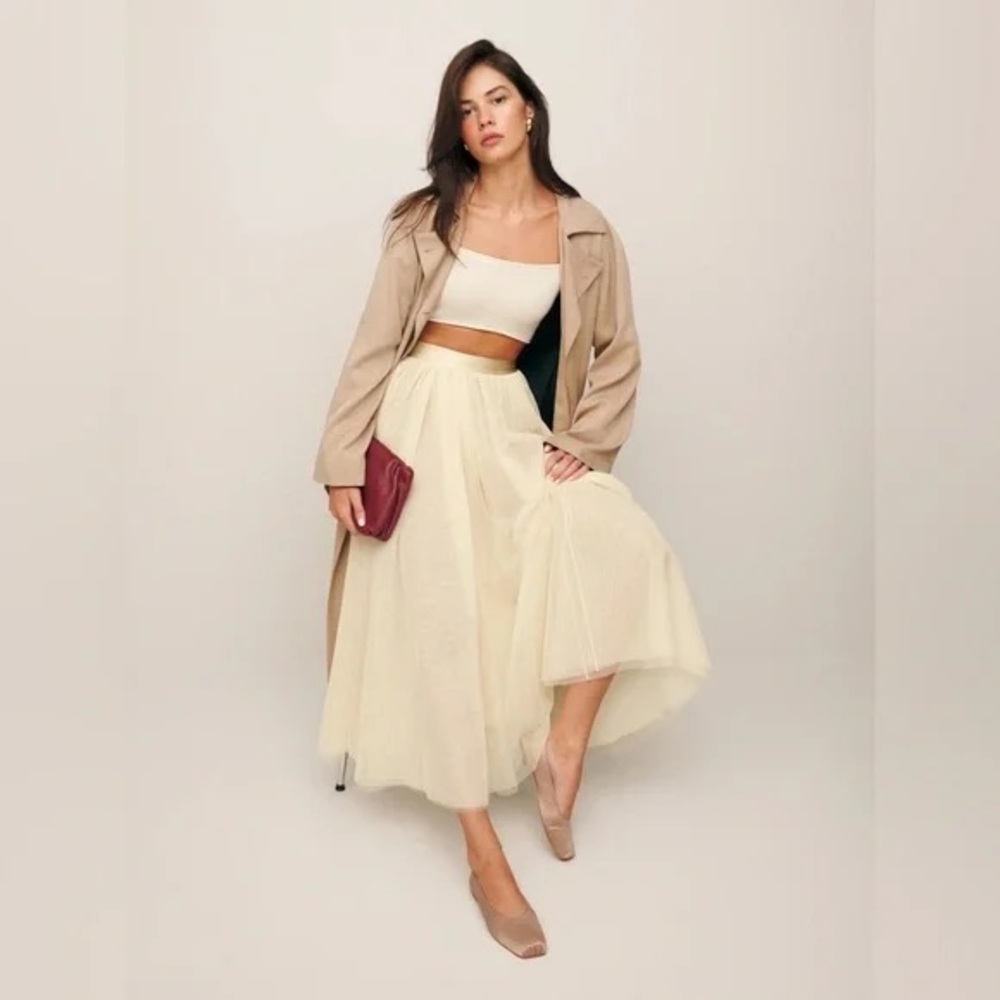 NWT Reformation Prisca Skirt Size XS Ivory